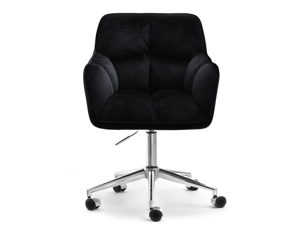 Velourlænestol med sorte kromben ISLA