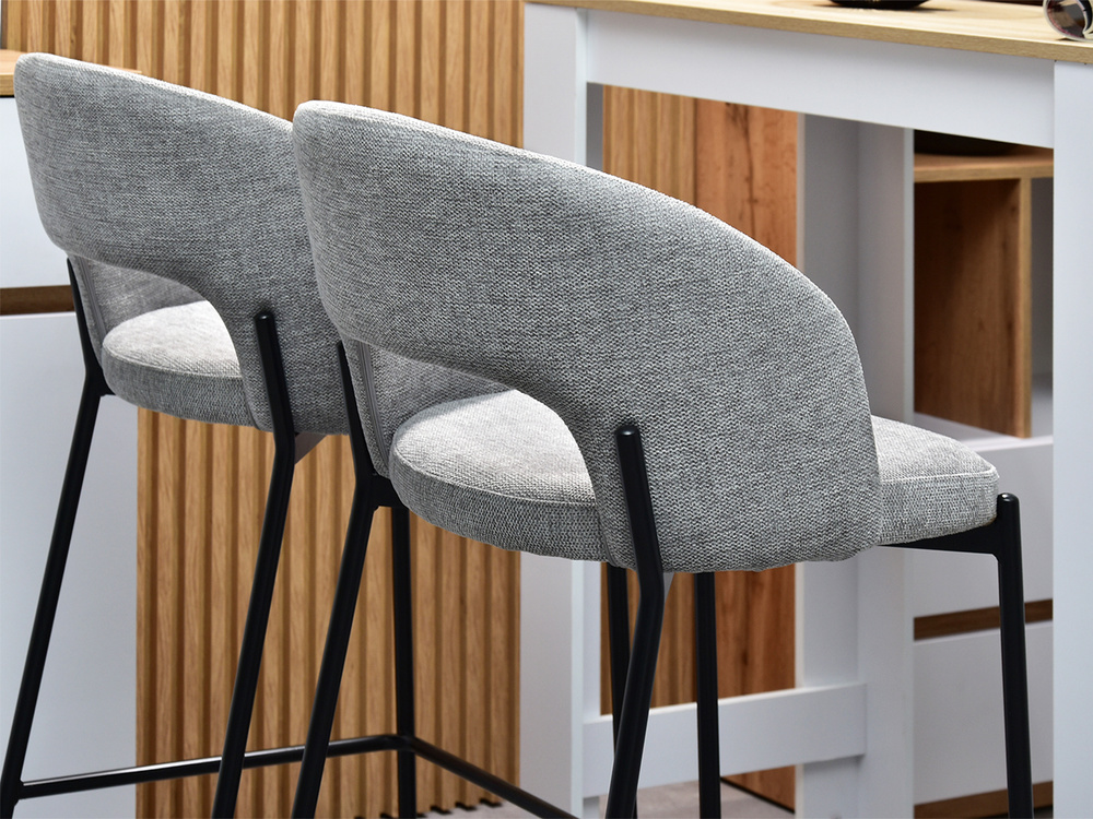 Hocker moderne grå sorte ben GUIDO