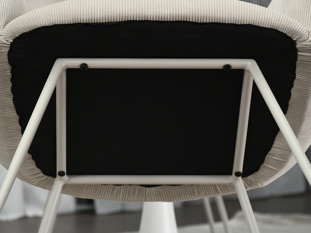 Fløjlsstol beige grå ben MIDO