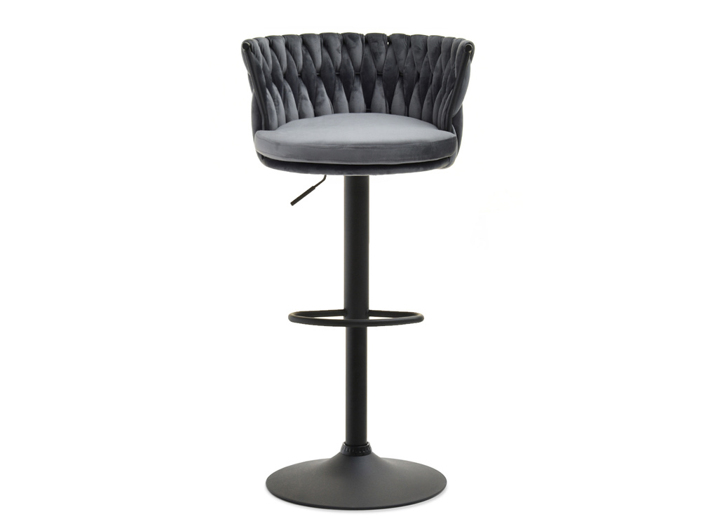 Grafit/mørkegrå velour hocker, sorte ben ASTER