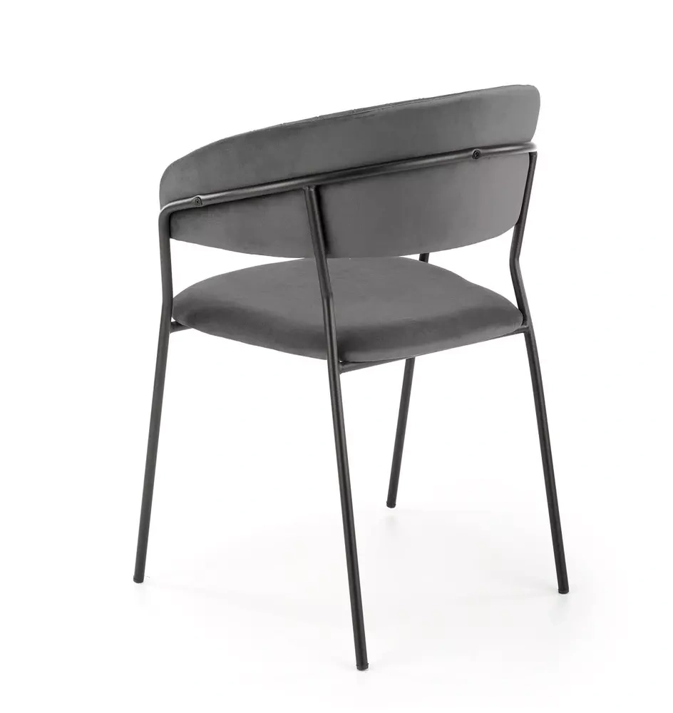 Grå velour stol K426