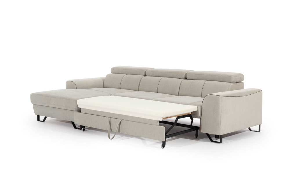 Hjørnesofa med beholder beige ASTI MINI