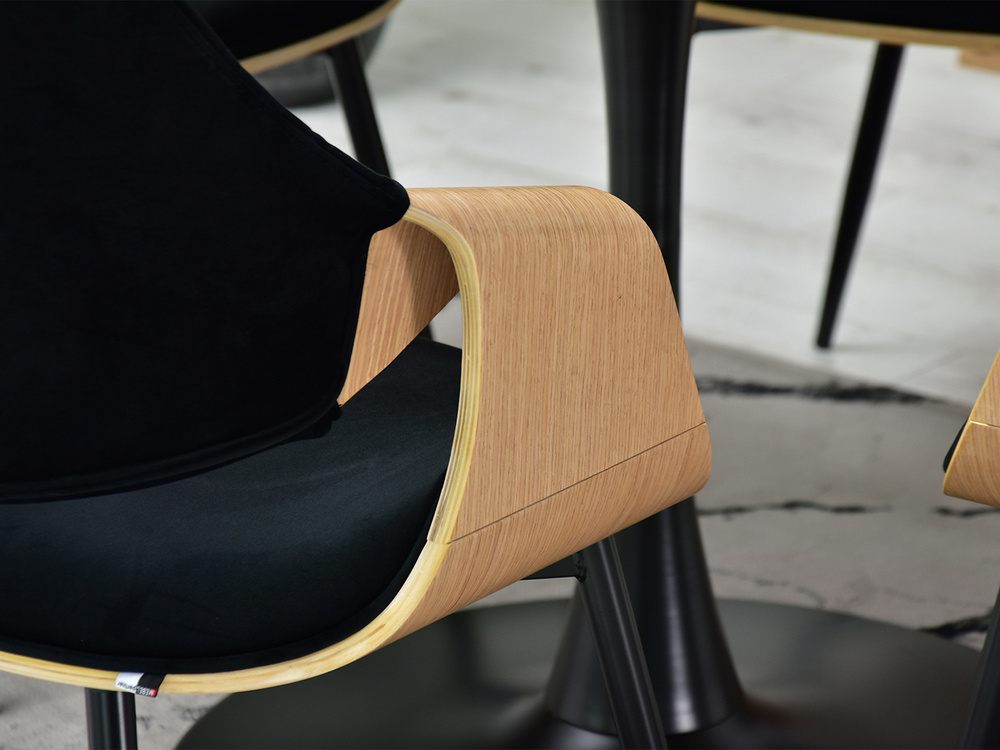 Velourstol sorte ben sort/eg RENZO