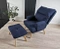 Lænestol Nemo marineblå med  fodstøtte