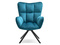 Lænestol i turkis velour med sorte ben KIRA