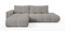Grå hjørnesofa med sovefunktion venstre SOLETTO