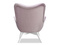 Lilla velourlænestol med hvide ben FLORI
