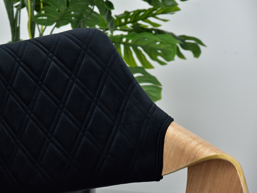 Velourstol sorte ben sort/eg RENZO