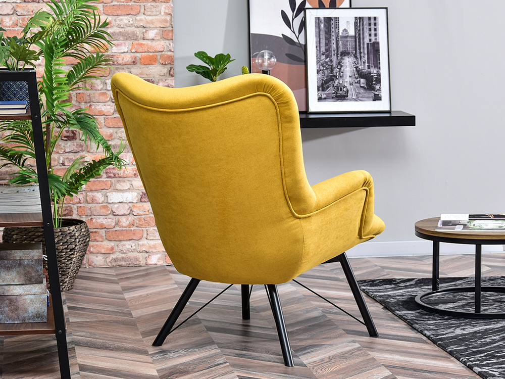 Lænestol med gule, sorte ben DALTON