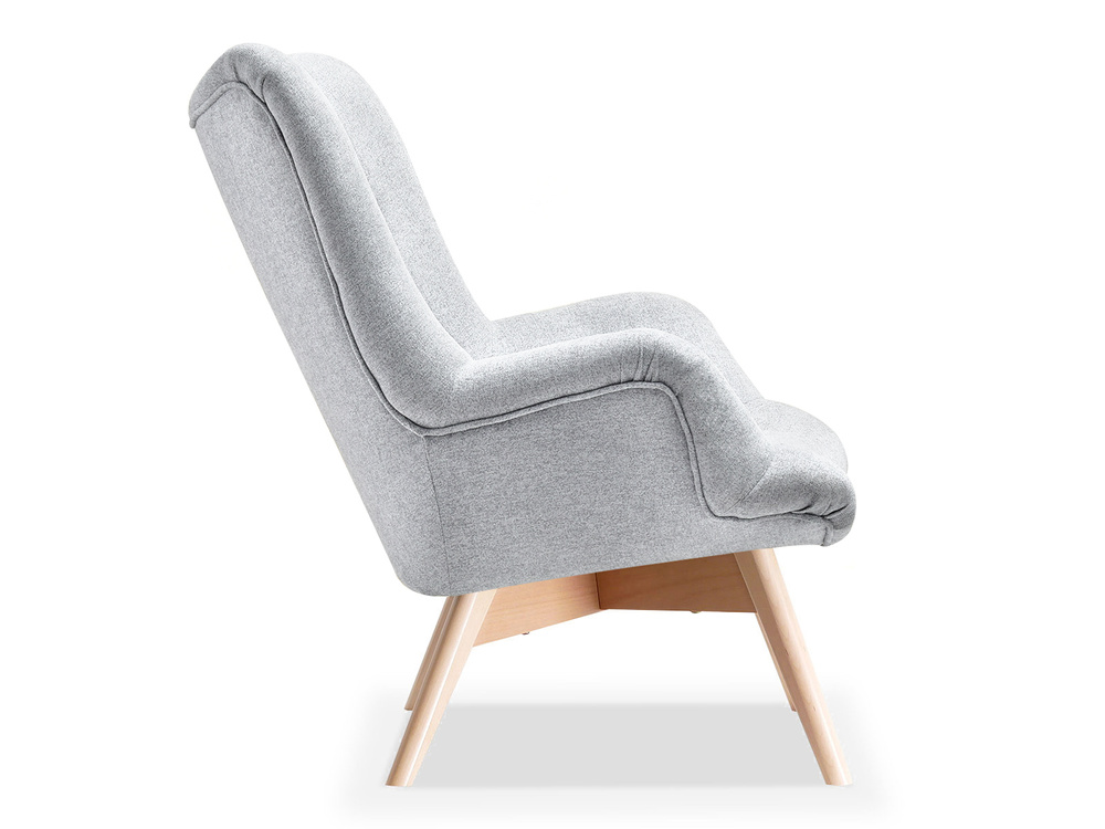 Skandinavisk lænestol lysegrå ben i bøg FLORI
