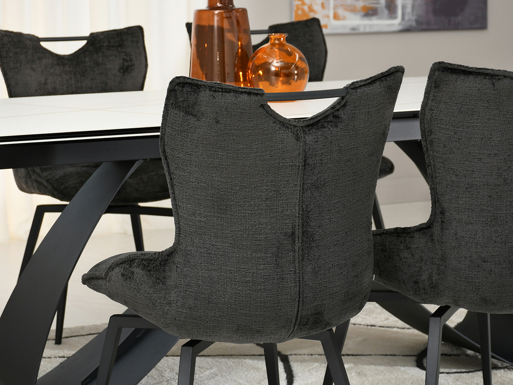 Polstret stol sort ben sort RACHEL