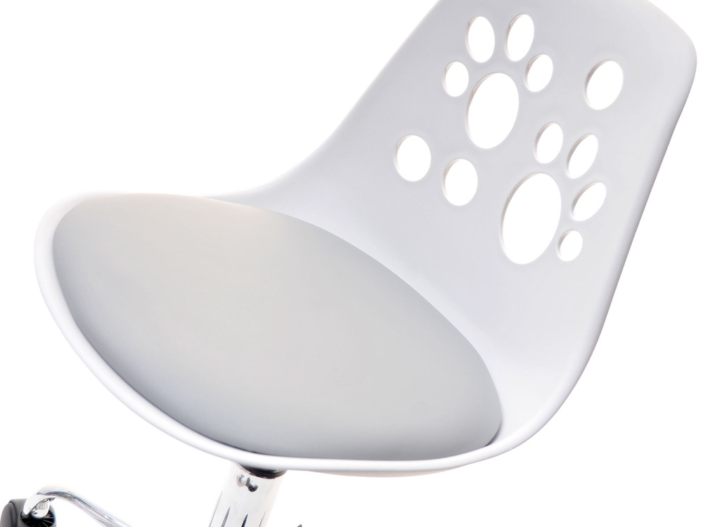 Kontorlænestol hvid/grå med kromben FOOT