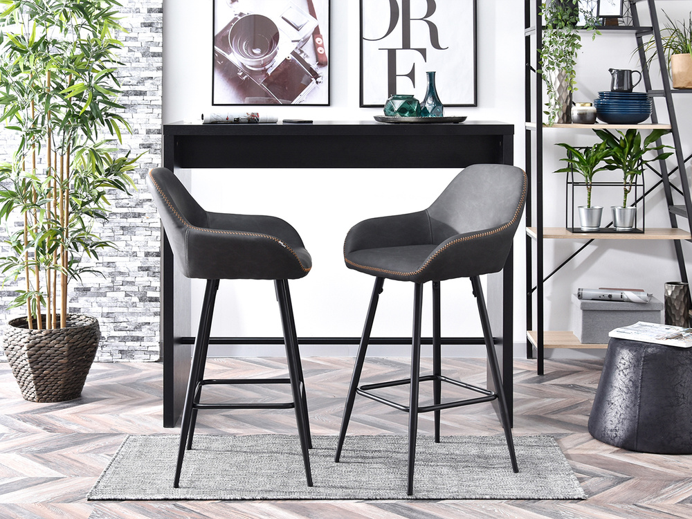 Graphite hocker sort ben økologisk læder GRAPHITE HOCKER