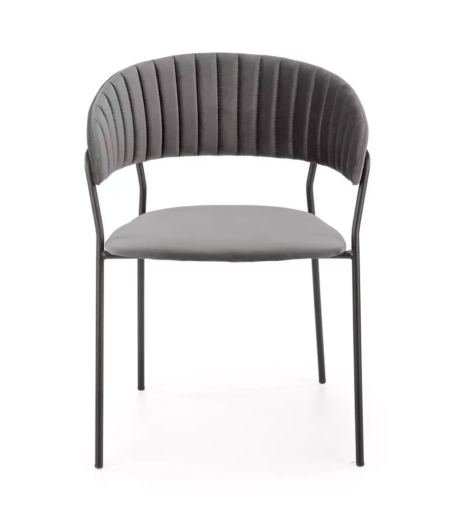 Grå velour stol K426