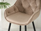 Beige velour hocker sorte ben LUCENA