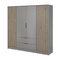 Grå garderobe 200 cm Nelly 4D