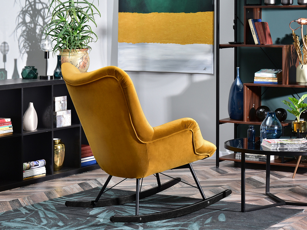 Honey velour lænestol sorte ben LAUREN