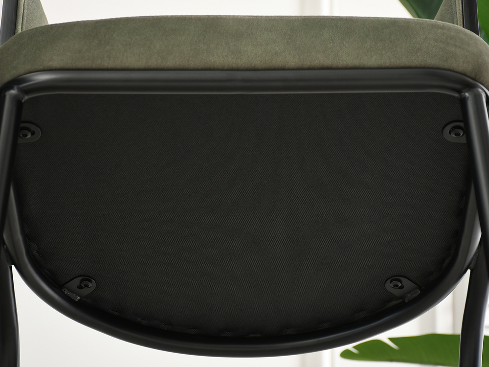 Sort/kakifarvet moderne stol med sorte ben MALIA