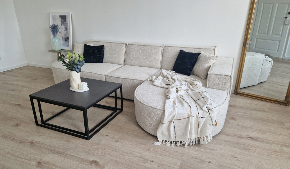 Beige hjørnesofa højre PARMA P