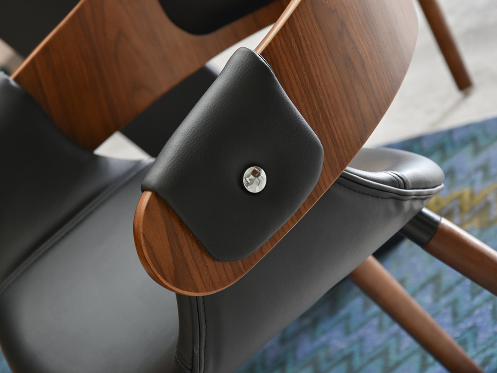 Valnød stol økologisk læder valnød ben TWIG