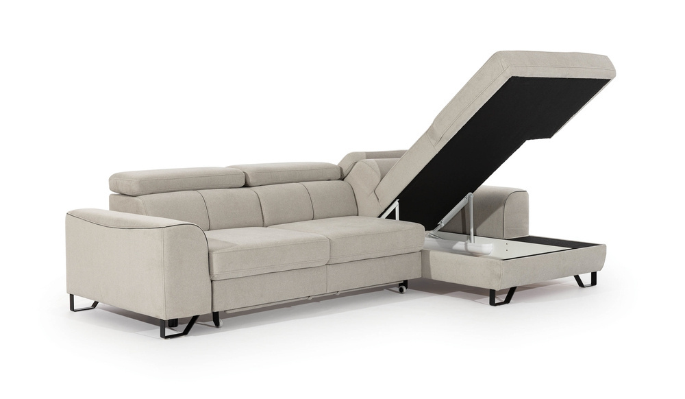 Hjørnesofa med beholder sort ASTI MINI